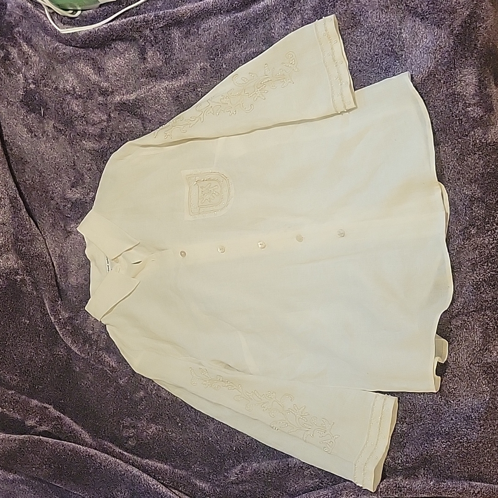 ***BEAUTIFUL*** White 100% linen shirt!